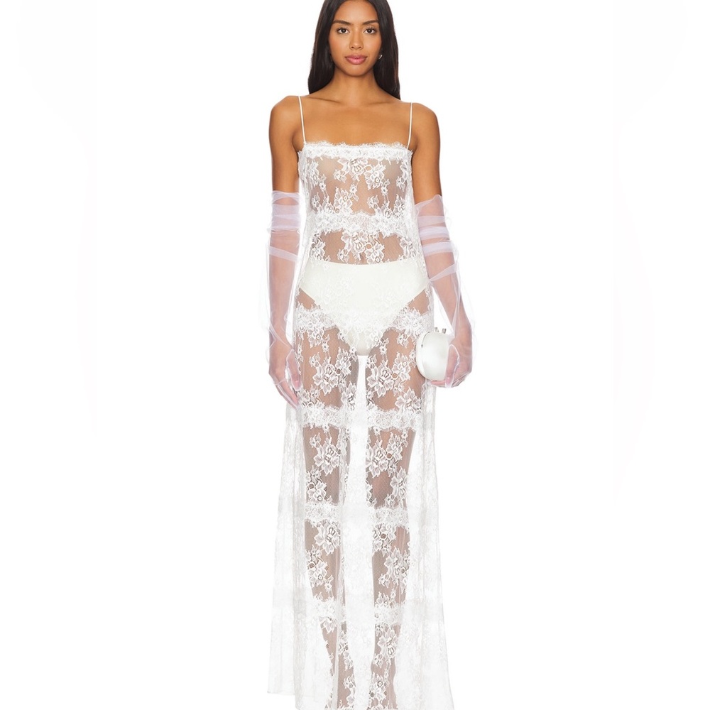 Lovers + Friends White Lace Maxi Dress